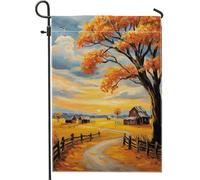 Bandiera da giardino paesaggio autunnale scena acero arancione decorazione esterna banner double face per decorazioni del Ringraziamento 30,5 x 45,7 cm
