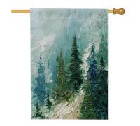 Bandiera da giardino paesaggio di pino, banner per decorazione esterna, banner per decorazione esterna double face, bandiera del prato, decorazione naturale stagionale per autunno e inverno, 30,5