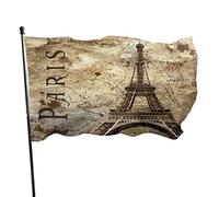 Bandiera Da Giardino Paris Vintage View Old Eiffel Tower Europe Travel Landmark Bandiera Da Cortile Durevole Garden Flag Premium Bandiere Decorative Per Celebrazioni Feste Esterno 90X152CM