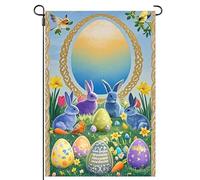 Bandiera da giardino pasquale 31 x 45 cm 2025, taglia unica, a doppio strato, motivazionale, per piscina, cortile, decorazione, bandiera pasquale Rnj581 (B, 45 x 60 cm)