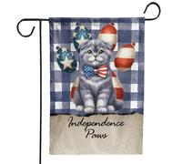 Bandiera Da Giardino Patriotic Scottish Fold 4Th Of July Independence Paws Cat Lover Garden Flag Colori Vivaci Bandiera Verticale Premium Bandiere Decorative Per Feste Festival Esterno 30X45CM