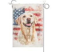 Bandiera Da Giardino Patriotic Stars And Stripes Labrador Retriever Usa 4Th Of July Memorial Day Independence Day Watercolor Dog Bandiere Decorative Premium Bandiera Da Cortile Per 30X45CM