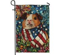 Bandiera da giardino patriottica, decorazione per esterni con stelle rosse, bianche e blu, decorazione per esterni, striscione in iuta su entrambi i lati, per il giorno dell'indipendenza, vivace