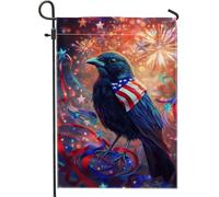Bandiera da giardino patriottica merlo, decorazione colorata per il giorno dell'indipendenza, striscione per esterni su entrambi i lati, decorazione natalizia per prato per le vacanze 30,5 x 45,7 cm