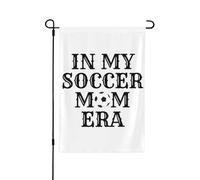 Bandiera da giardino per amanti del calcio, doppia dimensione, 28 x 40 cm, decorazione verticale per esterni e casa, nella mia era da mamma calcistica