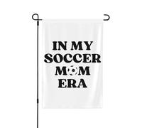 Bandiera da giardino per amanti del calcio, doppia dimensione, 28 x 40 cm, decorazione verticale per esterni e casa, nella mia era da mamma calcistica