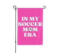 Bandiera da giardino per amanti del calcio, formato doppio, decorazione verticale per esterni, 12x18, nella mia era da mamma calcistica