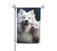 Bandiera da giardino per cani bianchi su entrambi i lati bandiera da cortile per vacanze 30,5 x 45,7 cm banner stagionale per esterni per primavera estate prato portico decorazione per la casa piccola