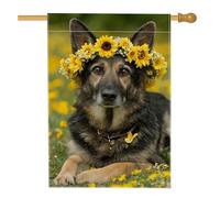 Bandiera da giardino per cani con girasole, striscione floreale giallo per la casa, decorazione per prato esterno su entrambi i lati, per feste primaverili ed estive, 71 x 101 cm