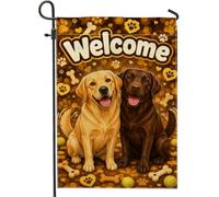 Bandiera da giardino per cani, con impronte di zampe, senza marrone, double face, decorativa, per esterni, prato, portico, patio, ingresso, 30,5 x 45,7 cm