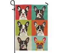 Bandiera da giardino per cani francesi, bandiere estive colorate per la casa degli animali domestici, decorazione per cortile del cane su entrambi i lati, striscione per prato esterno 30,5 x 45,7 cm