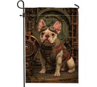 Bandiera da giardino per cani, Steampunk fantasioso, occhiali steampunk N/a marrone su entrambi i lati, bandiere decorative per esterni, patio, prato, portico anteriore, balcone, 30,5 x 45,7 cm