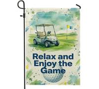 Bandiera da giardino per carrello da golf, bandiere sportive e casual con palline da golf, verde estivo su entrambi i lati, piccola bandiera da giardino per esterni, patio, prato, portico anteriore