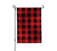 Bandiera da giardino per esterni bandiere di benvenuto 71,1 x 101,2 cm bandiera da giardino su entrambi i lati bandiera da giardino rossa nera rossa nera motivo scozzese bandiera da giardino