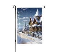 Bandiera da giardino per esterni bandiere di benvenuto 71 x 101 cm doppia faccia bandiera stagionale cortile Natale inverno scena felice bandiere di San Valentino per primavera decorazione casa