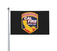 Bandiera da giardino per esterni con occhiello del Dipartimento dei vigili del fuoco e dei vigili del fuoco della California, 3x5 piedi