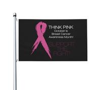 Bandiera da giardino per esterni con occhiello per la lotta contro il cancro al seno, 3x5 piedi