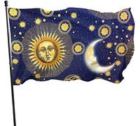 Bandiera da giardino per esterni, luna, sole, mito, astrologia, bandiera da giardino, 9,1 x 1,5 m, decorazioni per la casa all'aperto