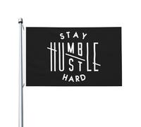 Bandiera da giardino per esterni "Resta umile, datti da fare duramente", 3x5 piedi, con occhiello