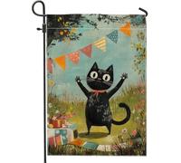 Bandiera da giardino per gatti, bandierine colorate per feste all'aperto per primavera estate, striscione in tessuto su entrambi i lati, perfetto per la decorazione del prato domestico 30,5 x 45,7 cm
