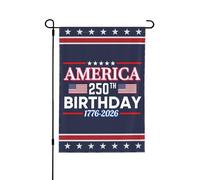 Bandiera da giardino per il 250° compleanno dell'America, 28"X40" 1776 2026, cartello da giardino per il 250° anniversario dell'America, Dio benedica gli Stati Uniti, bandiere patriottiche per la cas