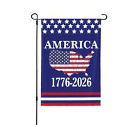 Bandiera da giardino per il 250° compleanno dell'America, 28"X40" 1776 2026, cartello da giardino per il 250° anniversario dell'America, Dio benedica gli Stati Uniti, bandiere patriottiche per la cas