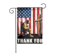 Bandiera da giardino per il Giorno dell'Indipendenza americana, soldati, eroi, grazie, veterani, patriottica, USA, Memorial Day, 12x18 pollici, bandiere da esterno bifacciali, striscioni di benvenuto