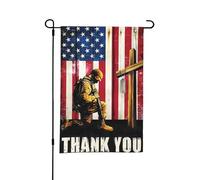 Bandiera da giardino per il Giorno dell'Indipendenza degli Stati Uniti, Soldati, Eroi, Grazie, Veterani, Patriottico, USA, Giorno della Memoria, Bandiere piccole bifacciali per cortile, adatte per est