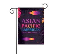 Bandiera da giardino per il mese del patrimonio asiatico-americano e delle isole del Pacifico, decorazione perfetta per cortile, 12x18 pollici, decorazione per esterni bifacciale, festa, arredamento p