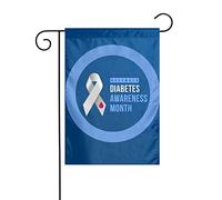 Bandiera da giardino per il mese di sensibilizzazione sul diabete di novembre, decorazione perfetta per cortile, 12x18 pollici, decorazione per esterni bifacciale, striscione per decorazioni da fattor