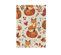Bandiera da giardino per la casa, motivo foglie, volpe, raccolta, zucca, striscione su entrambi i lati per la decorazione esterna del cortile piccola decorazione stagionale 30,5 x 45,7 cm