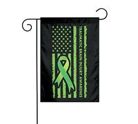 Bandiera da giardino per la consapevolezza delle lesioni cerebrali traumatiche, decorazione perfetta per cortile, 12x18 pollici, decorazione per esterni bifacciale, striscione per decorazioni da fatto