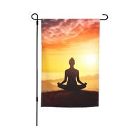 Bandiera da giardino per meditazione yoga, 30,5 x 45,7 cm, per primavera, estate, autunno, inverno, bandiere stagionali su entrambi i lati, bandiere per le vacanze, per esterni e interni, per