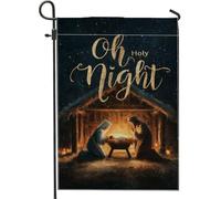 Bandiera da giardino per presepe, stella religiosa natalizia blu scuro su entrambi i lati, piccola bandiera da giardino per esterni, patio, prato, portico, ingresso, campeggio, 30,5 x 45,7 cm