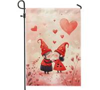 Bandiera da giardino per San Valentino, con cuori rossi, decorazione per esterni romantica, decorazione per la casa e il giardino