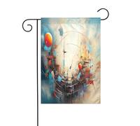 Bandiera da giardino personalizzabile con geometria cosmica, design unico e personalizzato per decorazioni esterne, perfetta decorazione natalizia e invernale, materiale in poliestere resistente, si