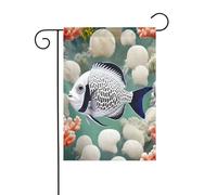 Bandiera da giardino personalizzabile con pesci della barriera corallina, design unico e personalizzato per decorazioni esterne, perfetta decorazione natalizia e invernale, materiale in poliestere