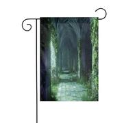 Bandiera da giardino personalizzabile con vicolo verde, design unico e personalizzato per decorazioni esterne, perfetta decorazione natalizia e invernale, materiale in poliestere resistente, si adatta