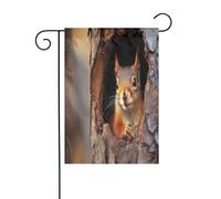 Bandiera da giardino personalizzabile: design unico e personalizzato per decorazioni esterne, regali perfetti per il giardinaggio, decorazioni natalizie e invernali, scoiattolo codardo in poliestere