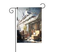 Bandiera da giardino personalizzabile: design unico personalizzato per decorazioni esterne, regali perfetti per il giardinaggio, decorazioni natalizie e invernali, molo della città in poliestere