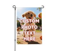 Bandiera da giardino personalizzata con testo fotografico personalizzato Bandiera da cortile con logo Decorazione esterna per Famiglia Pet Memorial Regalo di inaugurazione della casa