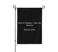 Bandiera da giardino personalizzata "Fede Libertà Prega per l'America" di Charlie Kirk, 12x18, striscione da giardino