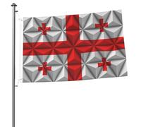 Bandiera Da Giardino Polygonal Effect Of The Georgian Flag Outdoorbandiera Antivento Bandiere Decorative Durevole Bandierada Balcone Per Feste Celebrazioni Festival 90X152CM