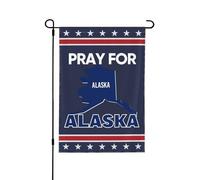 Bandiera da giardino Pray For Alaska 12x18 con supporto Alaska Strong Yard Sign, bandiera da casa, senza supporto, bifacciale P8
