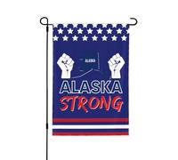 Bandiera da giardino Pray For Alaska 12x18 con supporto Alaska Strong Yard Sign, bandiera da casa, senza supporto, bifacciale P35