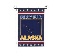 Bandiera da giardino Pray For Alaska 12x18 con supporto Alaska Strong Yard Sign, bandiera da casa, senza supporto, bifacciale P11