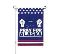 Bandiera da giardino Pray For Alaska 12x18 con supporto Alaska Strong Yard Sign, bandiera da casa, senza supporto, bifacciale P32