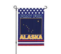 Bandiera da giardino Pray For Alaska 12x18 con supporto Alaska Strong Yard Sign, bandiera da casa, senza supporto, bifacciale P29