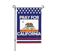 Bandiera da giardino Pray For California 28x40 Support California Strong Yard Sign Flag Dio benedica la bandiera della California senza supporto per bandiera