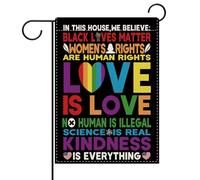 Bandiera da giardino Pride Rainbow Love Is Love Slogan Human Rights